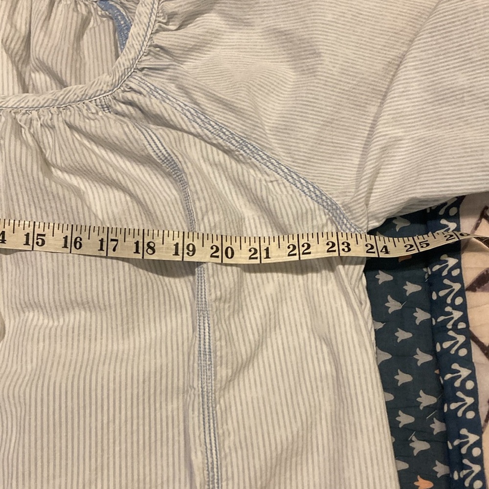 We The Free Light Blue Striped Button-Down Peasant Shirt - Picture 2 of 7